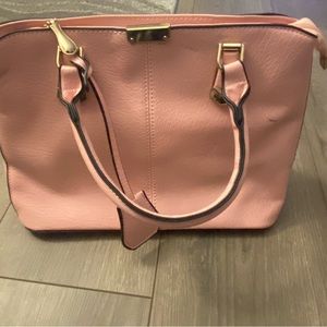 Leather pink hand bag